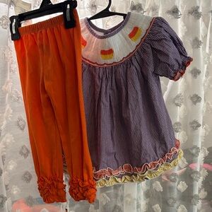 Charming Fall Kids Set in Purple and Orange